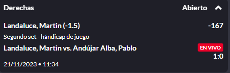 DobleFaltaMx's tweet photo. #LivePick para el segundo set de Landaluce🎾
Andujar ya esta cansado, dudo que haga batalla con Landaluce. (1.5U a 2U) https://t.co/HHGSNO1PAv