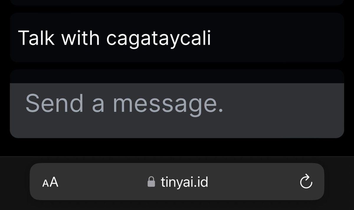 devcagatay's tweet image. #TinyAI reached 8000 AIs 🎉

If you go to tinyai.id/tiny and send the message “talk with cagataycali”, my AI identity will join the conversation.

There are 8000 more profiles like mine.

I can invite my friends’ artificial intelligences to my chat and get their…