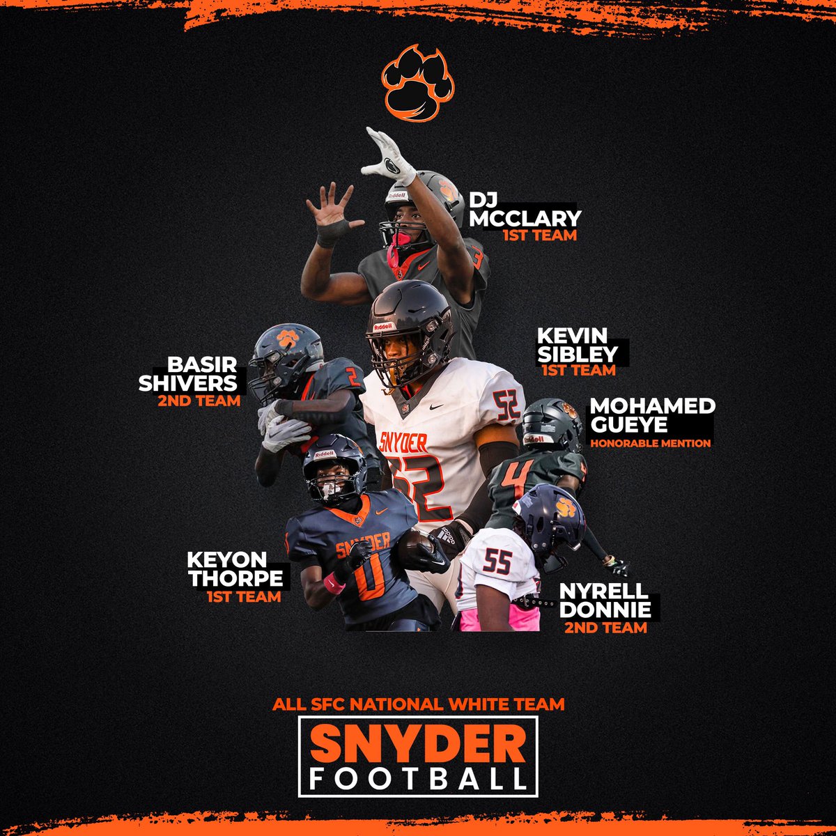 Congratulations to all of the Tigers on earning All-SFC National White Team honors!!!!!!