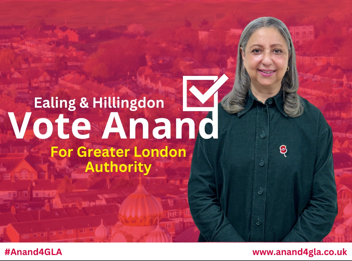 I'm shortlisted as the first Asian woman to run for GLA in Ealing & Hillingdon. Let's make history together! Ensure your info is updated on Labour Hub to be eligible to vote: login.labour.org.uk or 0345 092 2299 Your Voice, Your Choice. anand4gla.co.uk