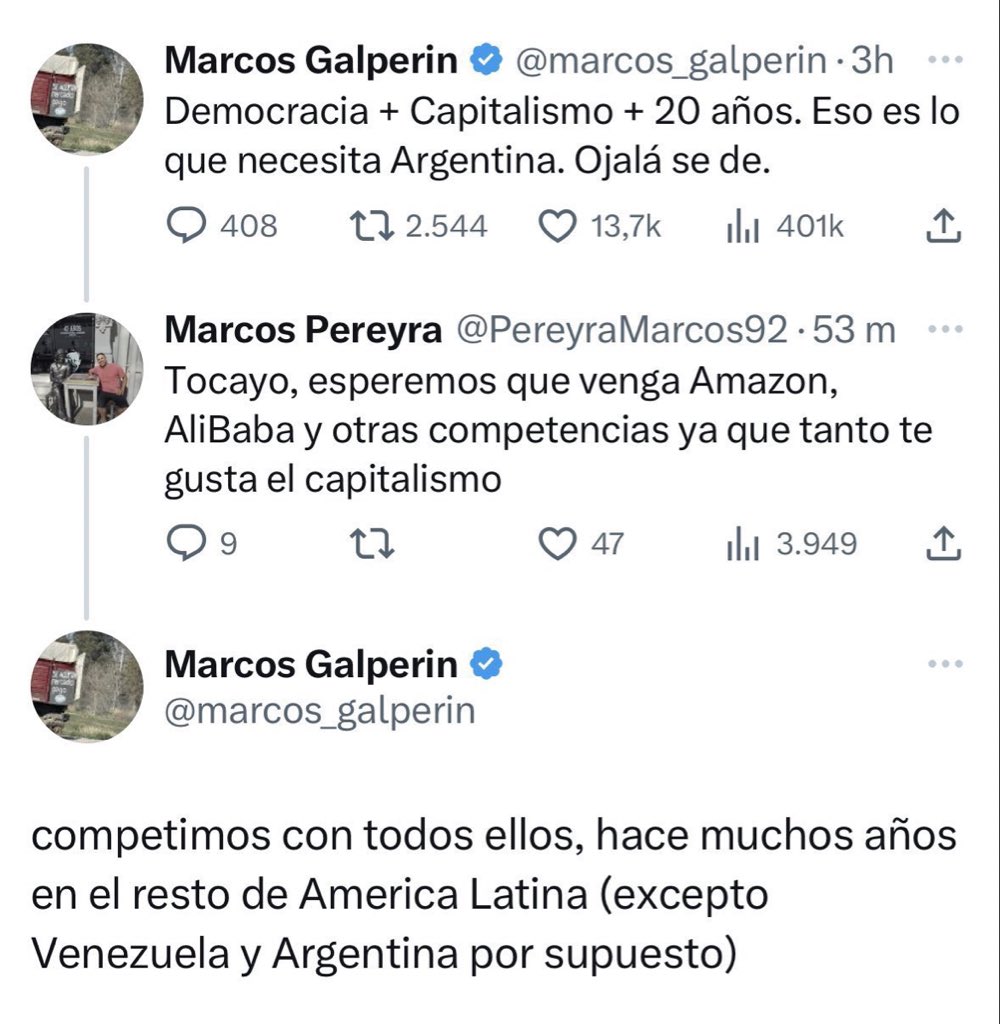 Galperin nunca no está domando peronistas mononeuronales.