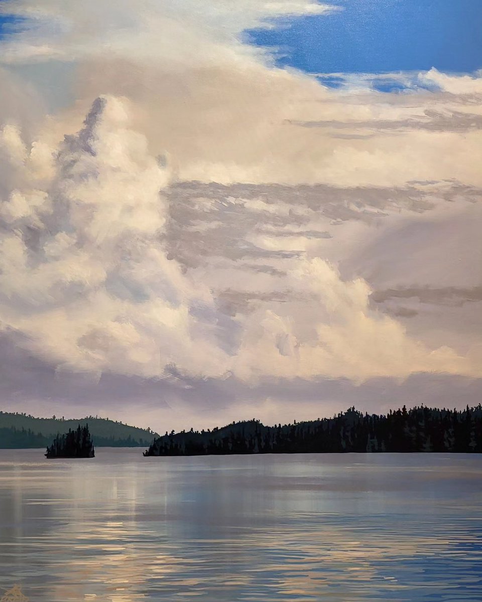 msartgalleries's tweet photo. Several new Peter Reid paintings have arrived.   Let yourself indulge with these beauties! ✨️

I've Looked at Clouds 60x40 available in Stratford 
Autumn Rock Pot 60x40 available in Collingwood 
Firs Guarding the River 48x36
The Dappled Way In 60x48 https://t.co/h69ex2PMZD