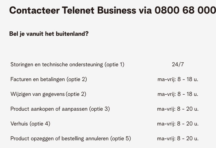 giwuken's tweet photo. @Telenet   What does 8-20u mean? 9-17u? 8-16u?  I'm starting to believe the rumors of bad customer service. Had hopes you would at least support your business customers a bit better... https://t.co/wcoLj6YAjd