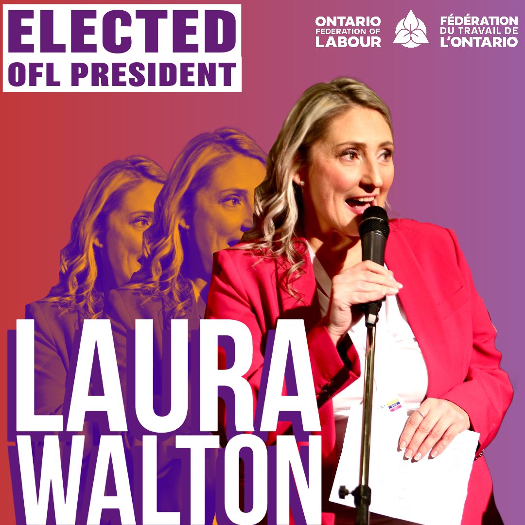 OFLabour's tweet image. Meet the newly elected OFL President Laura Walton. 

@waltonmom 
#OFL2023 #EnoughOnEnough #OnLab