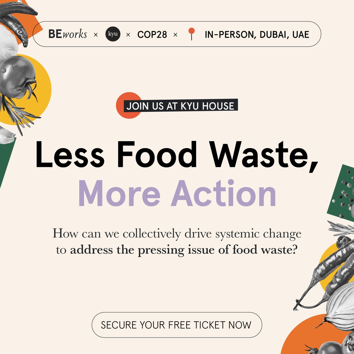 BEworks's tweet photo. 1/ How can we collectively drive systemic change to address the pressing issue of #FoodWaste?​ Register for this session, as we reevaluate our objectives, &amp; pave the way for a more sustainable approach to addressing the complex issue of food waste. 

​ 🔗https://t.co/4KFb93iJC1 https://t.co/wYItbhq8HS