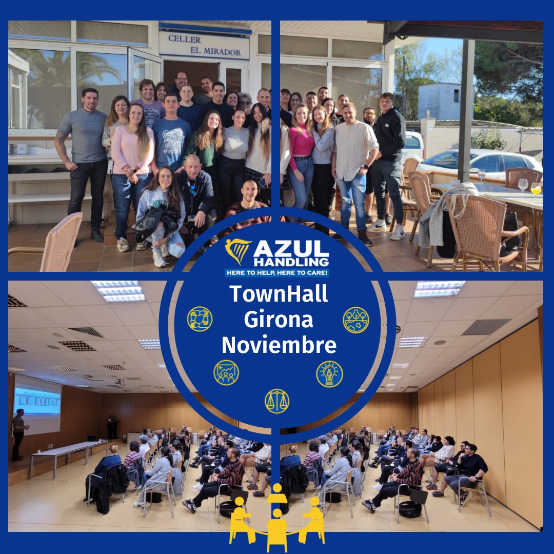 Aquí tenemos algunas fotos del #TownHall de #Girona para Noviembre. Gracias EquipAzul GRO por compartir estos momentos de crecimiento, unión y diversión. Seguid con la misma #pasion y #trabajoenequipo.
#TheAzulWay #HereToHelpHereToCare #FivePillars #OneMission #OneVision <a href="/ryanair/">Ryanair</a>