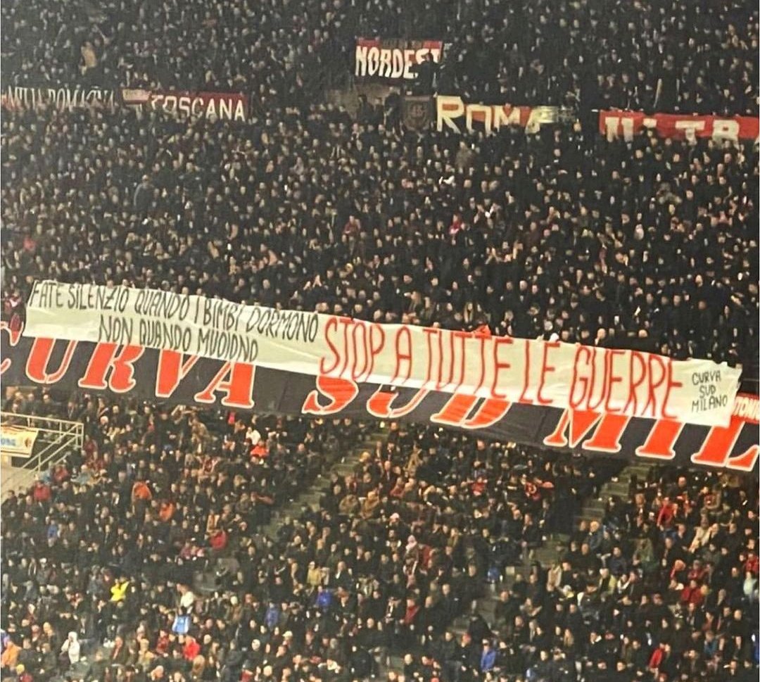 “Be silent when children are asleep, not when they die.” - Fans of AC Milan football club.