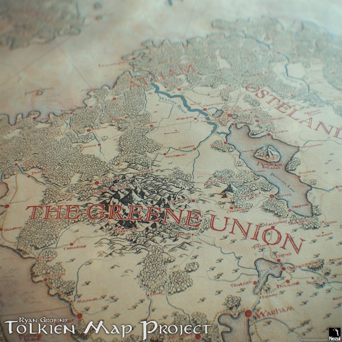 RyanGrobins's tweet photo. Something I've been working on recently is a procedural map style system that is heavily guided by the look of Tolkien's maps. I will be releasing a comprehensive 'making of' and icon pack soon. Stay tuned!
https://t.co/tMTJrUYkz6
#Tolkien #map #CG #LotR #TolkienArt https://t.co/P9EXRWVri2