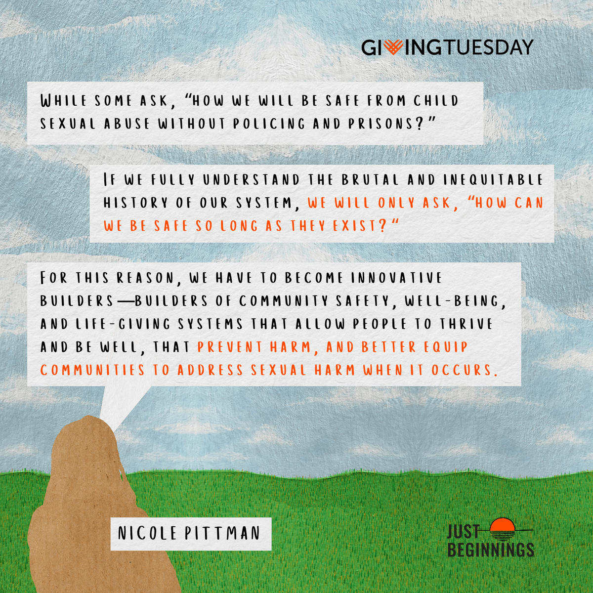 Child sexual abuse prevention starts with asking the right questions, like how can systems steeped in oppression and inequality keep anyone safe? This #GivingTuesday, help us raise funds for true #CSA prevention 💛

Donate: connect.clickandpledge.com/w/Form/49a1d98…
