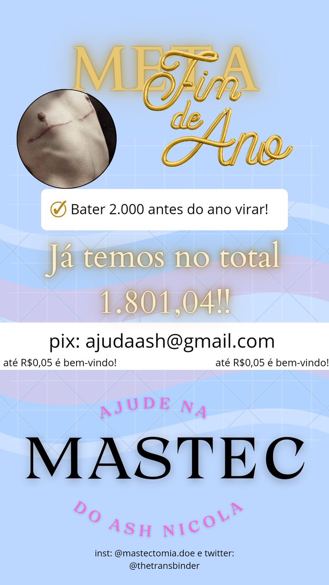 🏳️⚧️ VAQUINHA PRA MASTECTOMIA 🏳️⚧️ tweet media