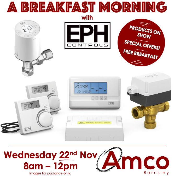 amcobarnsley's tweet photo. Join us tomorrow morning (Wed 22nd) for a Breakfast Morning with @EPHcontrols. Come and have some breakfast and a chat about heating controls. We're looking forward to seeing you! 👍 https://t.co/P0r796IujO