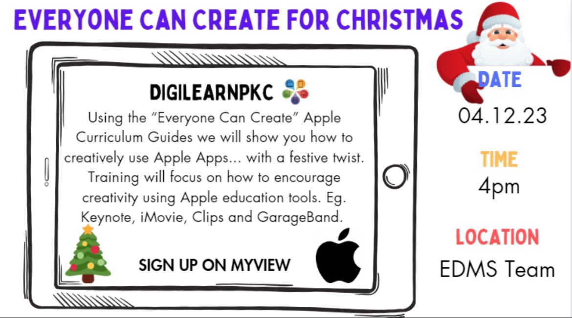 digilearnpkc's tweet photo. Do you have iPads in your setting? Do you want to know how to use them creatively? Do you love Christmas as much as us? Sign up for our next session https://t.co/PG1LVIOmbe @PKCAppleRTC https://t.co/m2S2tUklQv
