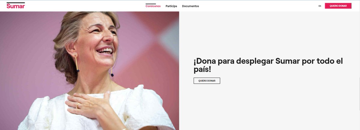AlexLoren19's tweet photo. Me he querido dar un paseíto por la web de movimiento sumar para aprender un poco lo que es la izquierda de verdad.
En la pestaña de presentación (Foto 1) un formulario para hacerte spam y pedirte pasta.
En la pestaña "conócenos" (Foto 2) un par de párrafos super cuquis y abajo de ellos un botón para darles pasta.
En la pestaña de "participa" (Foto 3) van antes al grano y te piden el dinero directamente, claro sin primarias ni nada la única forma de participar es dándoles pasta. Debajo de la petición de pasta un formulario para contactar con el fin de pedirte pasta y debajo otro boton para donar pasta similar al de la foto 2.
En la pestaña "Documentos" (Foto 4) se agradece que empiecen con un chiste en negrita y debajo de los documentos otro botón para darles pasta.
La prioridad nos queda clara