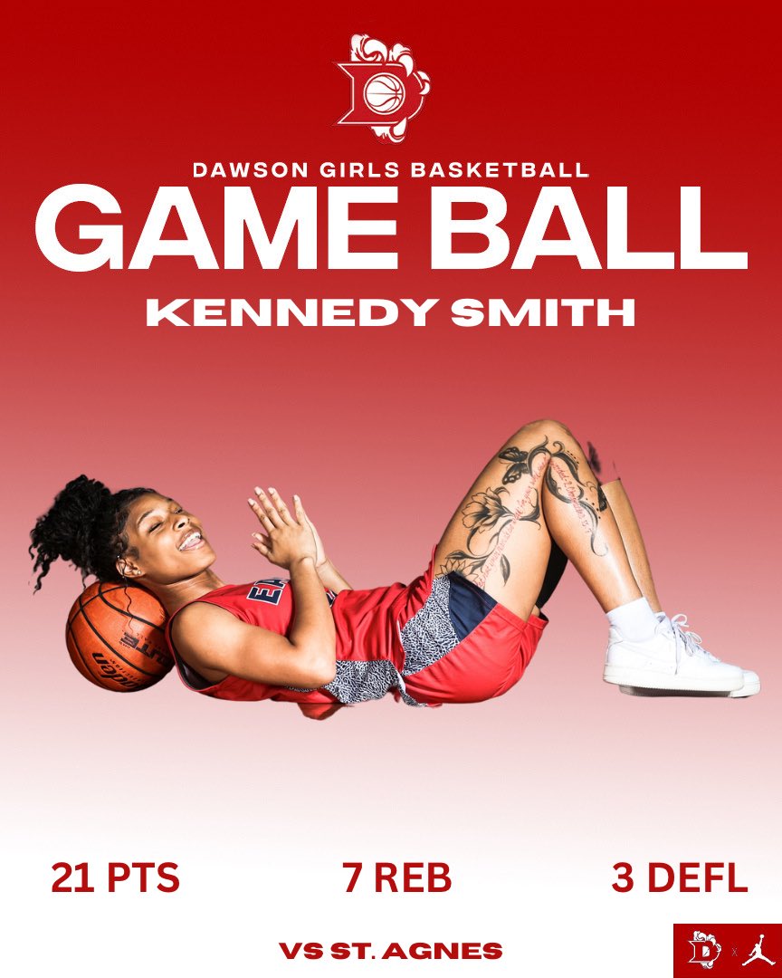 HoopsDawson's tweet photo. Don’t sleep on her 🫣 Kennedy Smith showed us what she was made of yesterday, dropping 21 points! Her impact on both sides of the court led us to victory! Keep ballin’ like it’s already March Madness! 🙌🏾😏 #YourPart 🦅🏀 @DawsonHighSchl @AthlPearlandisd @TedDunnam @drdavis111 https://t.co/U779fzVcM3