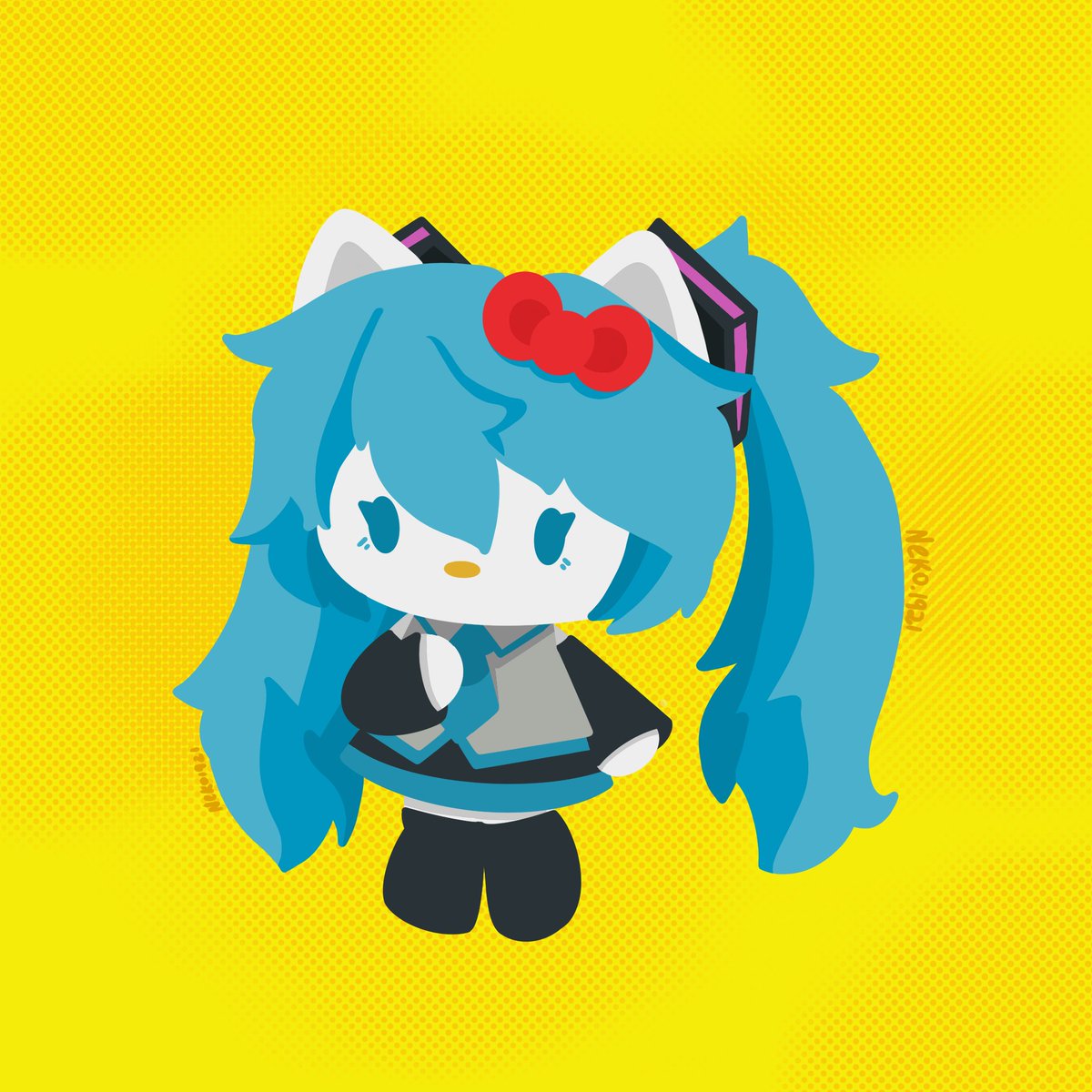 NekoMochArts's tweet photo. MIKU x Hello Kitty figure and I wanted to draw it SO TADAAAA!!

🚨ENJOY🚨

#HelloKitty #sanriohellokitty #hellokittysanrio #miku #hatsunemiku #mikuvocaloid #vocaloid #vocaloidmiku #hatsunemikuvocaloid #01vocaloid #hellokittymiku #sanrio #sega #digital #digitalart #artstyle https://t.co/OCVeoUu7ut
