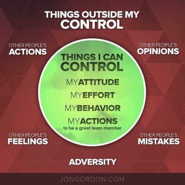 • You can complain about things you can't control OR you can control what you can control and let go of what you can't. 

• You can focus on your problems OR you can focus on getting better. 

• You can look for an excuse OR you can look within and find your best.