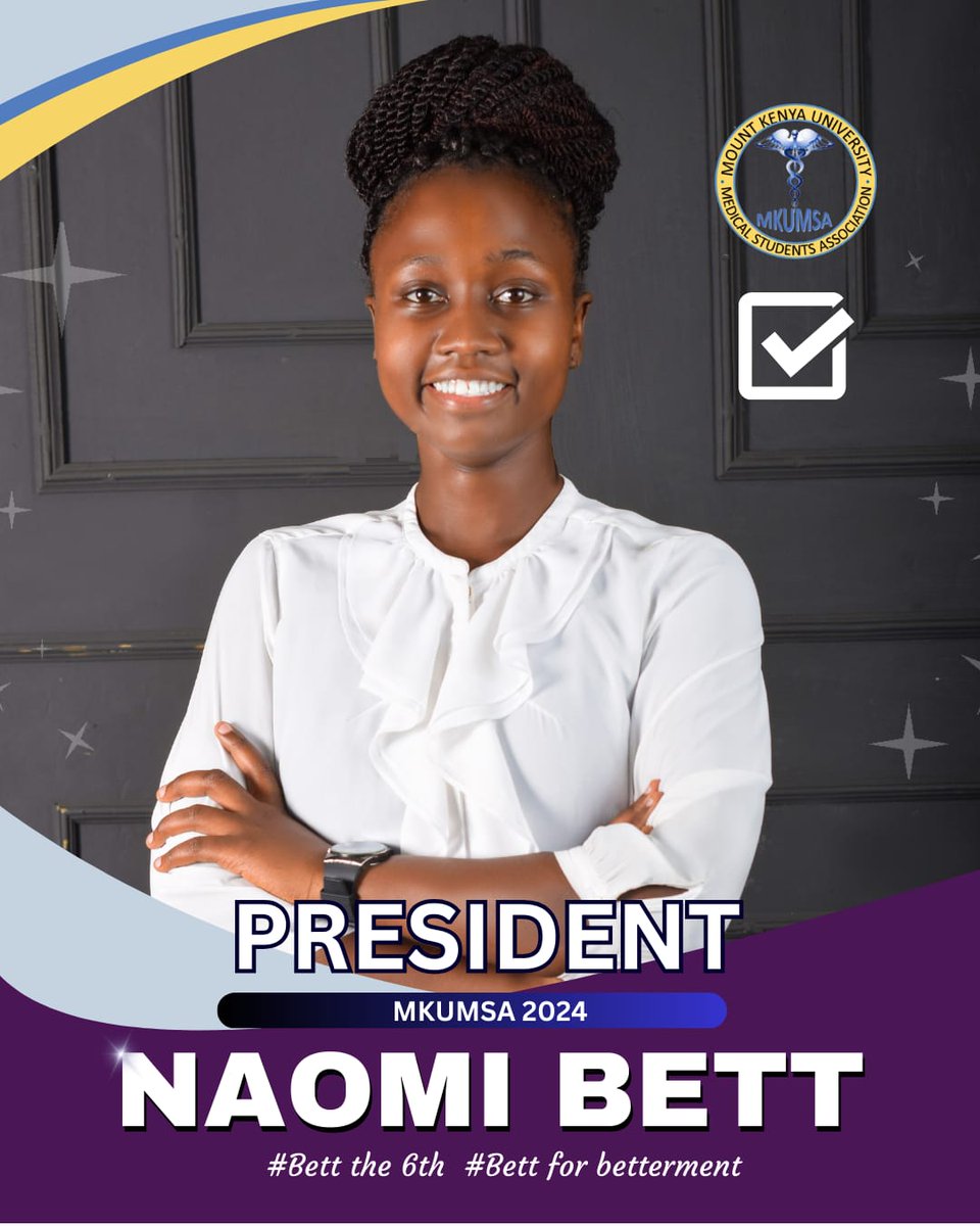 Bett_Naomi_'s tweet photo. I am honoured to have been elected the 6th President of Mount Kenya University Medical Students' Association (@mkumsa2014 ).Thank you MKUMSA! https://t.co/JyyzQa86cv