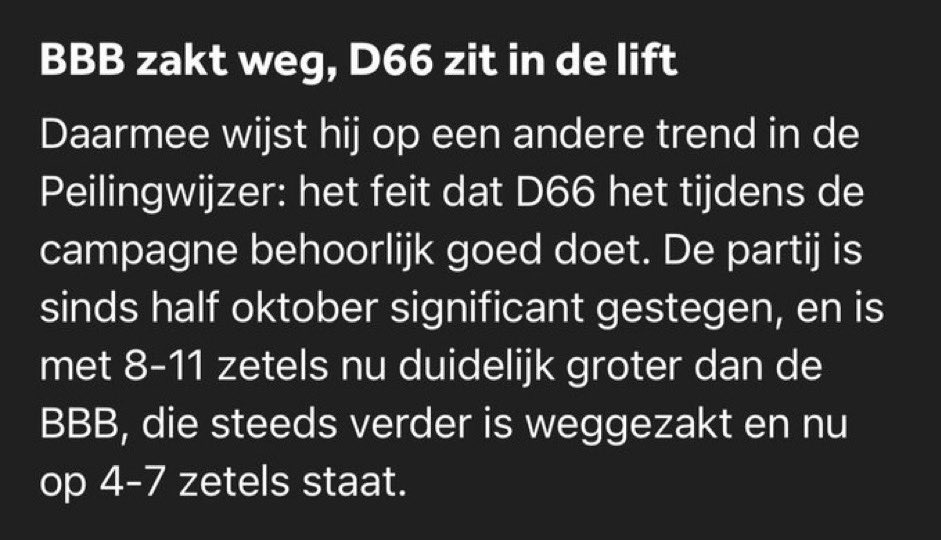 jpaternotte's tweet photo. Update:

D66 zit IN DE LIFT🚀 https://t.co/WZDrWYAMIY