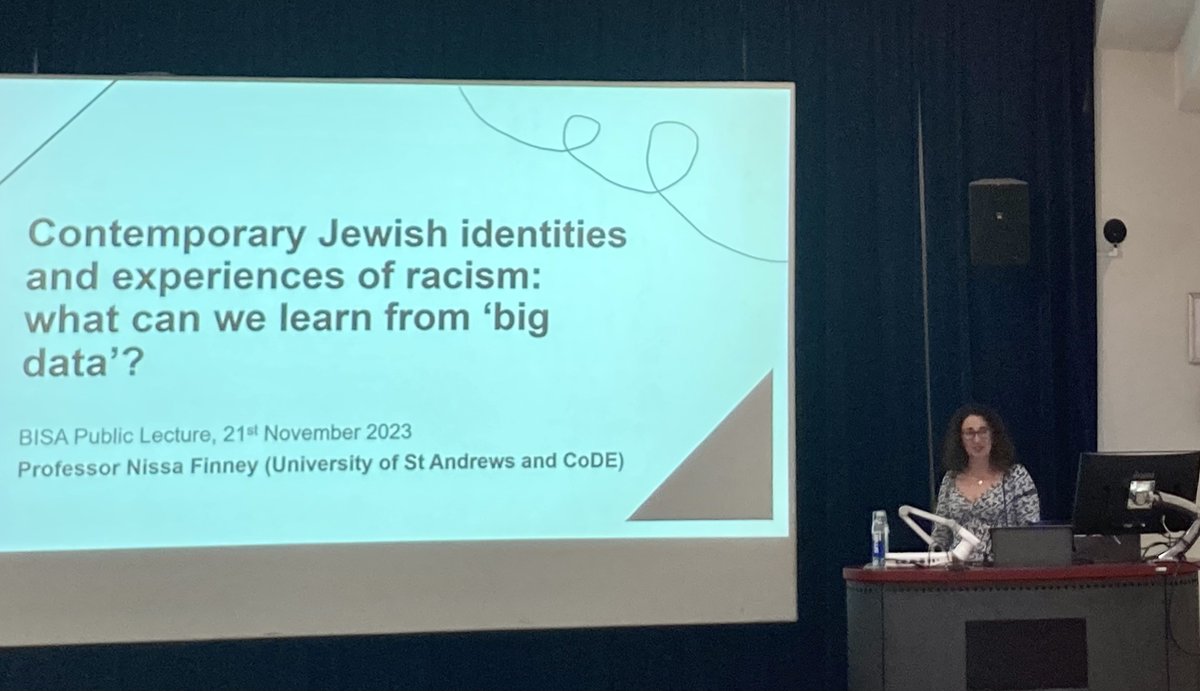 Very pleased to be at @bisa_bbk to hear @NissaFinney of @EthnicityUK talking about the @EVENSurvey and what it says about anti-Jewish racism (and about quantitative survey data and standard ethnicity measures).