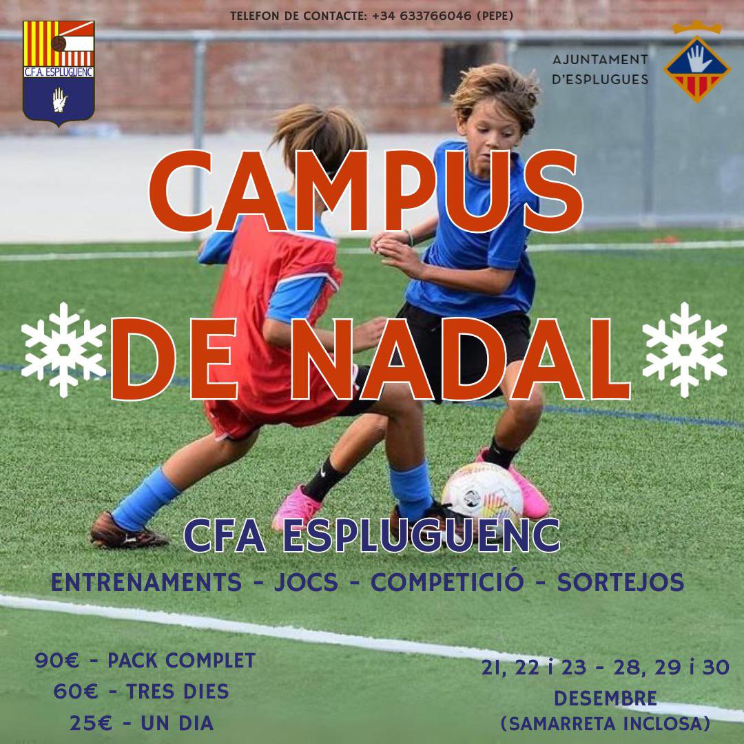CFAEspluguenc's tweet photo. EL CAMPUS DE NADAL DEL #SOMESPLUGUENC ÉS UNA REALITAT! 🫶🏻

100% organitzat des de la coordinació del club, aquest any serà molt especial 🤪

Si tens qualsevol dubte, no t’ho pensis 👉🏻 633766046 (Pepe)

https://t.co/fhBWlVGnG5

#SomEspluguenc | #Esplugues https://t.co/xpmQIFpfRB