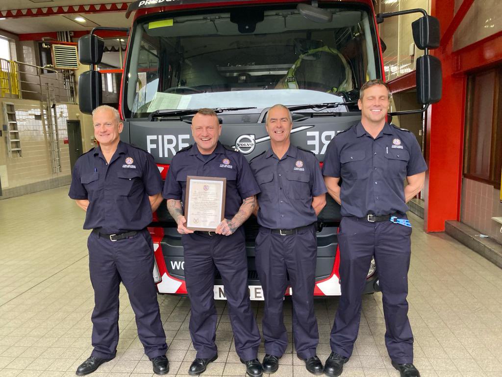 Congratulations to David Irwin who has just finished his last shift tonight after 23 years service, before he joined he served 6 yrs in the RAF Fire Service, & 3 yrs in the Airport Fire Service. Thank you Dave for all you have done, we wish you a long, healthy & happy retirement.