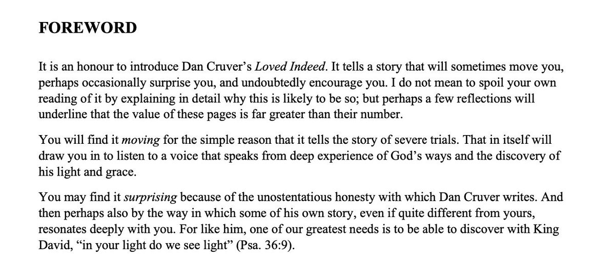 DanCruver's tweet photo. Book Update: Sinclair Ferguson was very kind to read my book, 'Loved Indeed,' and to write its foreword. Here are Sinclair’s first three paragraphs: #LovedIndeed https://t.co/KPebIIBEl2
