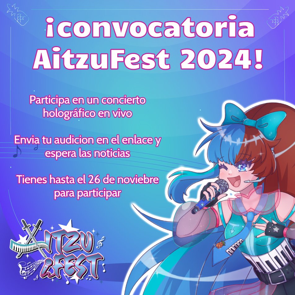 ¡¡¡QUEDAN POCOS DIAS PARA AUDICIONAR!!!
Envía tu audición por aquí: forms.gle/QTMwYaCZ9VXHPE…
Si quieres saber más información sigue leyendo este hilo.

#Vtubers #Vtuber #Utau #VOCALOID