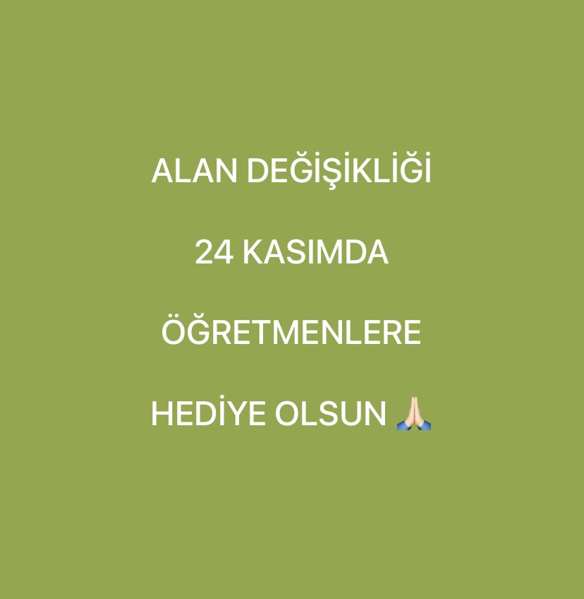 <a href="/Yusuf__Tekin/">Yusuf Tekin</a> Sayın Bakanım ALAN DEĞİŞİKLİĞİ takvimi hediyemiz olsun mu ?🙏🏻