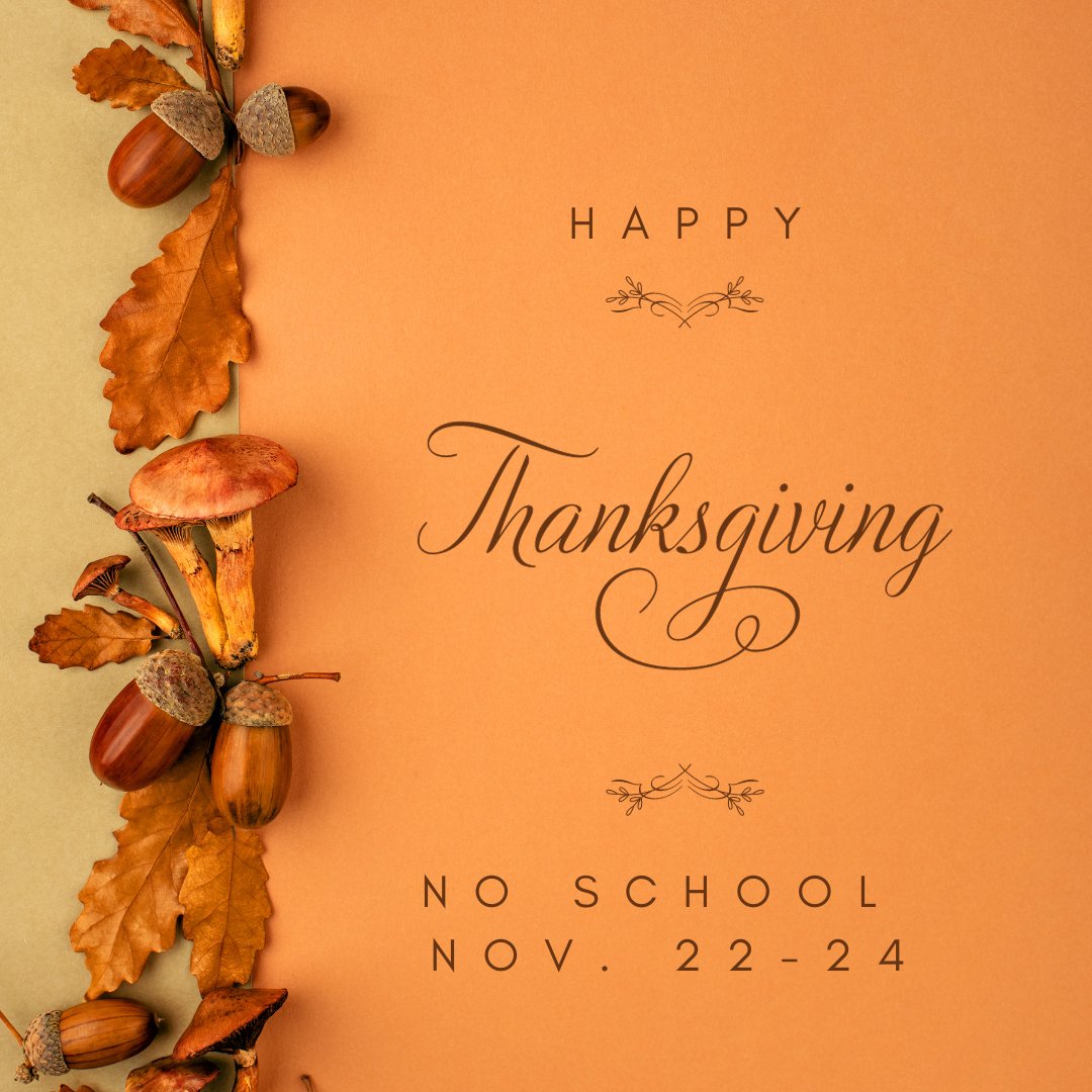 Enjoy the five-day weekend! No school Wednesday-Friday this week.