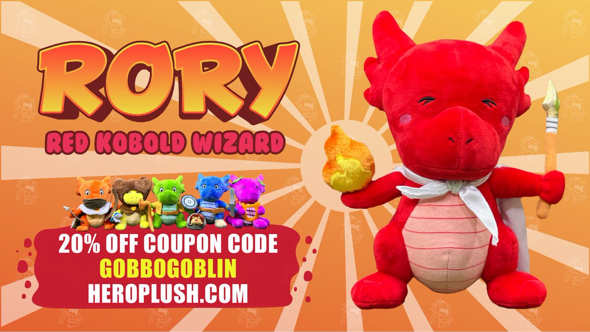heroplush's tweet photo. Our holiday sale STARTS now! Adopt a kobold plush, get them a class accessory pack, and grab a kobold pin and T-Shirt! Get 20% off your order with code GOBBOGOBLIN! https://t.co/2wp89Zsjl9 https://t.co/JBx5vl4dwW