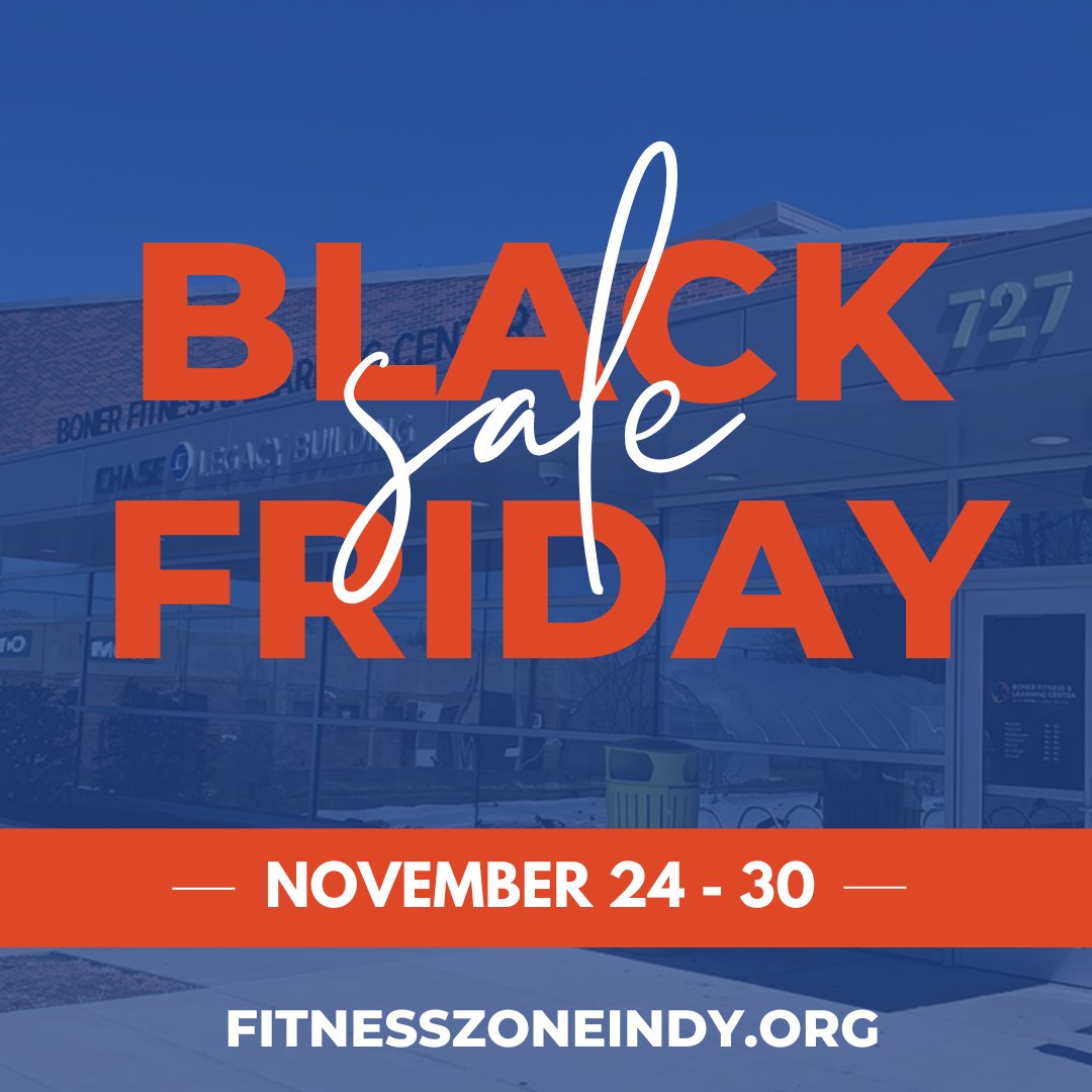 Get ready to save! Save up to 54% by purchasing a new annual membership November 24 - 30, 2023! Upgrade or purchase at the front desk or online using the code BF2023 starting Friday through November 30.
#BlackFriday #FitnessZone #YouBelongHere