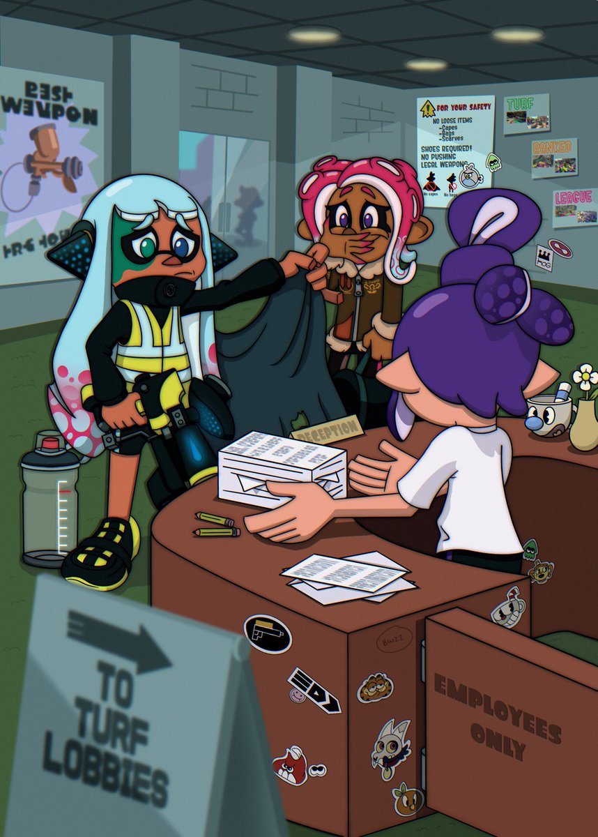 My piece for <a href="/heroshotzine/">Hero Shot Zine 🎨🦑</a>! Unfortunately, wearing a cape in a Turf War match is a safety hazard. You'll have to go without it, Three!
🦑
Completed this last year! It's been so fun hosting this zine!
🐙
🔗👇🏼 if you're interested in supporting the project!