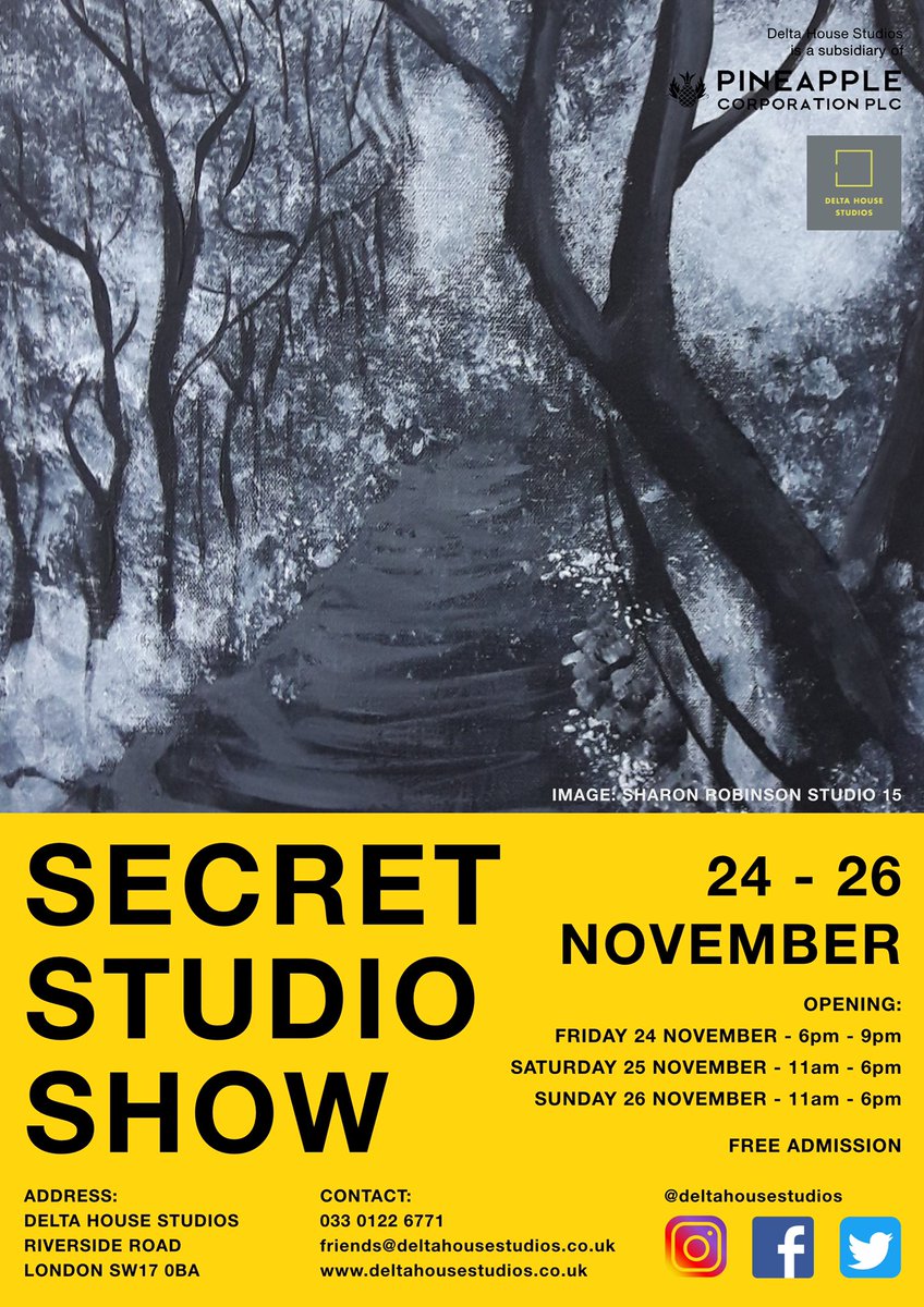 DeltaHStudios's tweet photo. Sharon Robinson (Studio 15) and so many other incredible artists are showing at our Secret Studio Show! Explore 45+ Studios and buy direct from the artists in the studios the work was made in.
.
.
#Art #SecretStudioShow #Secret #Gallery #exhibition #Free @wandsworthart https://t.co/dhJTXXwphS