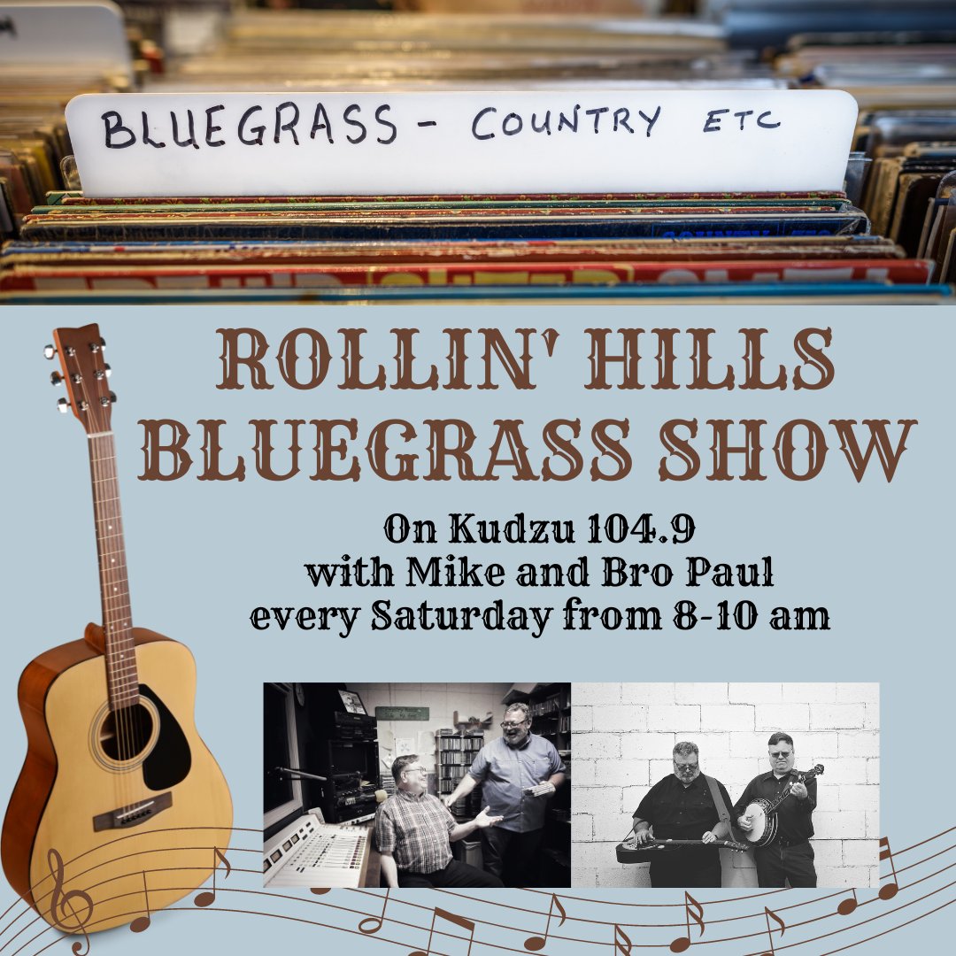 Kudzu1049's tweet image. Rollin' Hills Bluegrass Show tomorrow morning from 8-10am!! #bluegrass #bluegrassshow #bluegrassjam #bluegrasslife