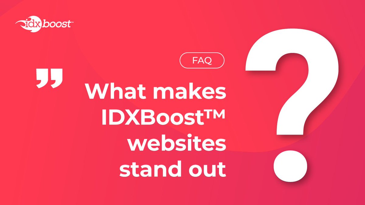idxboost's tweet photo. 🔍 FAQ Friday: What makes IDXBoost™ websites stand out?

Our websites are a cut above the rest! They're all about customization, top-notch IDX integration, and a user-friendly experience. 
#IDXBoost #RealEstateWebsites #FAQFriday https://t.co/xFrZgCqICR
