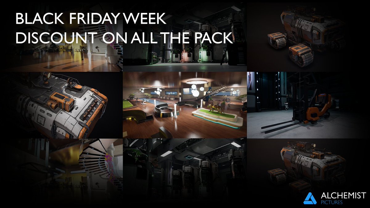 Hi Great news all of our asset pack our on a 50% discount

on the Unreal Engine marketplace and the ArtStation marketplace!

artstation.com/alchemistpictu…
------------------------
unrealengine.com/marketplace/en…

#blackfriday #ue5 #scifi #artstation