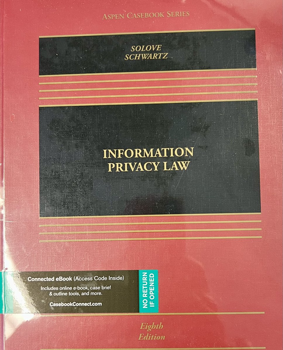 New edition of Info Privacy Law, the 8th, has expanded coverage of EU data protection law, algorithmic d/making, standing in federal privacy cases, consumer privacy, and more. @DanielSolove @BerkeleyLaw 2/2