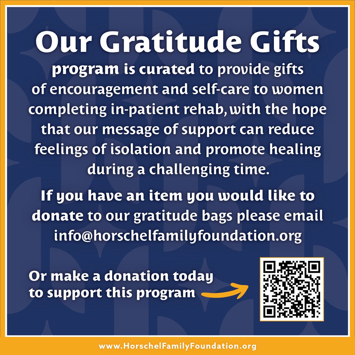New Program in the works…We are excited to launch our Gratitude Gifts in support of women completing in-patient rehab for Addiction locally in Jacksonville. Our program would love to add partnerships to continue to enhance our gifts. Send us an email for more information!