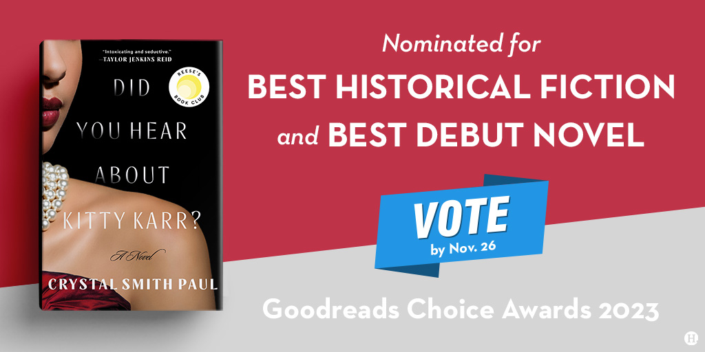 📚 It's time to vote for the @Goodreads Choice Awards! If you loved TELL ME EVERYTHING by @minkakelly and DID YOU HEAR ABOUT KITTY KARR? by Crystal Smith Paul, you can vote below: ow.ly/zNqW50Q9ZTK ow.ly/syVc50Q9ZTL ow.ly/G8pq50Q9ZTM