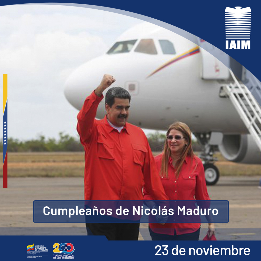#EfeméridesIAIM📅|| El Director General del IAIM, GB. Antonio Rojas Annette junto a la gran familia aeroportuaria, desean mil bendiciones y mucha salud a nuestro Presidente Constitucional Nicolás Maduro Moros.

¡Feliz Cumpleaños!