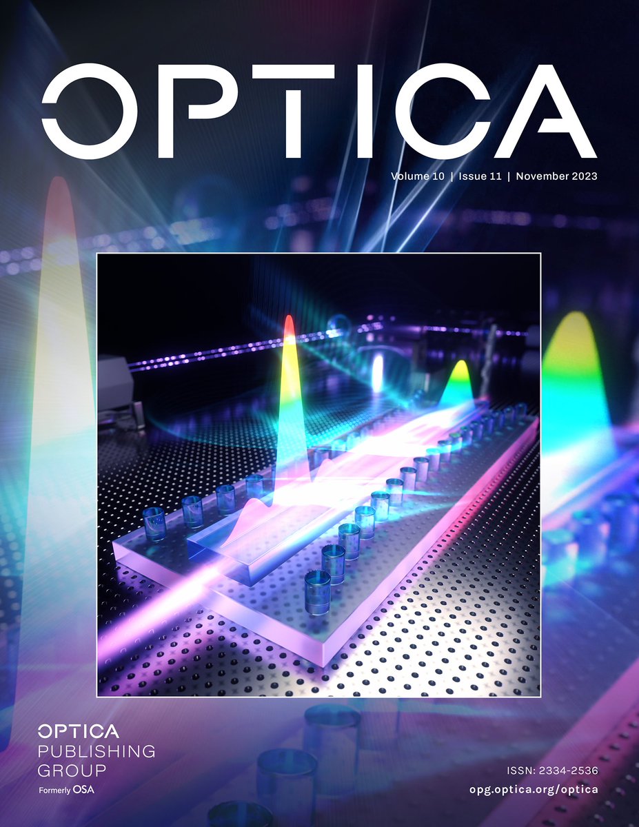 Volume 10 Issue 11 of #OPG_Optica is now live: ow.ly/SnGF50Q9Qke

The cover image depicts pure-quartic Bragg solitons within a low-loss, nonlinear integrated circuit. For details, see Choi et al., ow.ly/tSjj50Q9Qkf