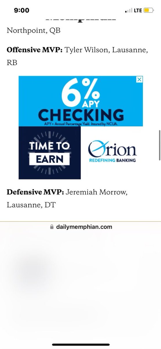 1jmorrow's tweet photo. Blessed to be all region division 2-AA West Defensive MVP🏆 …@CoachHerb1 @LausanneFB @APSUCoachJones @mandismorrow https://t.co/g3O6My9cc2