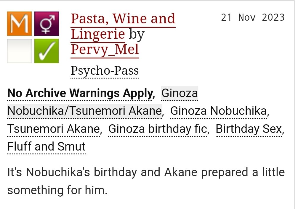 MelPervy's tweet photo. Pasta,Wine and Lingerie.
A birthday fic for Ginoza.

F/M - 1.4k - Mature
https://t.co/tL4sxWrK7t https://t.co/hnmPvwLgp9