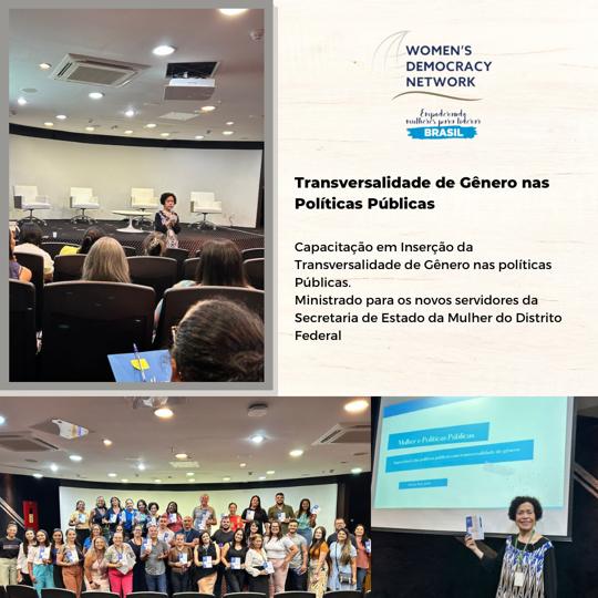 WDNBrasil's tweet photo. No dia 17 de novembro, a nossa diretora executiva, Sílvia Rita Souza, foi convidada a conduzir uma capacitação para os aproximadamente, 80 servidores recém-admitidos na Secretaria de Estado da Mulher do Distrito Federal. #mulheres #políticaspúblicas  #SMDF #WDN #IRI https://t.co/p9RbY2QCZu