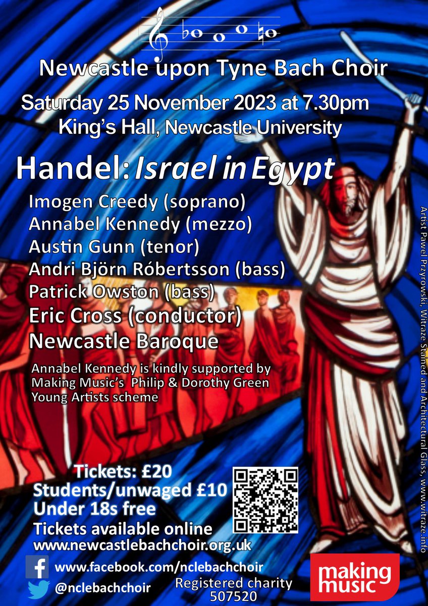 Newcastle Bach Choir (@nclebachchoir) on Twitter photo Looking forward to welcoming five wonderful soloists for our performance of Handel’s Israel in Egypt on Saturday! <a href="/ImmyCreedy/">Imogen Creedy</a>, <a href="/AJKennedyMezzo/">Annabel Kennedy</a>, @geordietenor, Andri Björn Róbertsson and @patrick_owston, plus a great band in Newcastle Baroque! Tickets: see website or on the door Looking forward to welcoming five wonderful soloists for our performance of Handel’s Israel in Egypt on Saturday! <a href="/ImmyCreedy/">Imogen Creedy</a>, <a href="/AJKennedyMezzo/">Annabel Kennedy</a>, @geordietenor, Andri Björn Róbertsson and @patrick_owston, plus a great band in Newcastle Baroque! Tickets: see website or on the door
