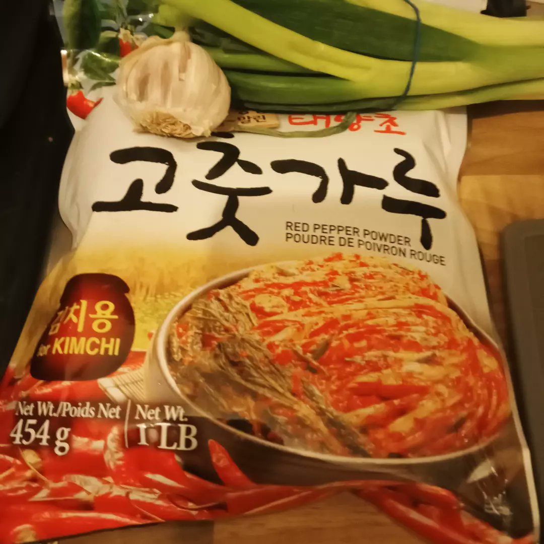 Sam95223523's tweet photo. So I decided to try making kimchi today got it fermenting now. @therealweissman please give me some feedback on how it looks #homecooking #kimchi #asianfood #umami https://t.co/v1IB2l86Es