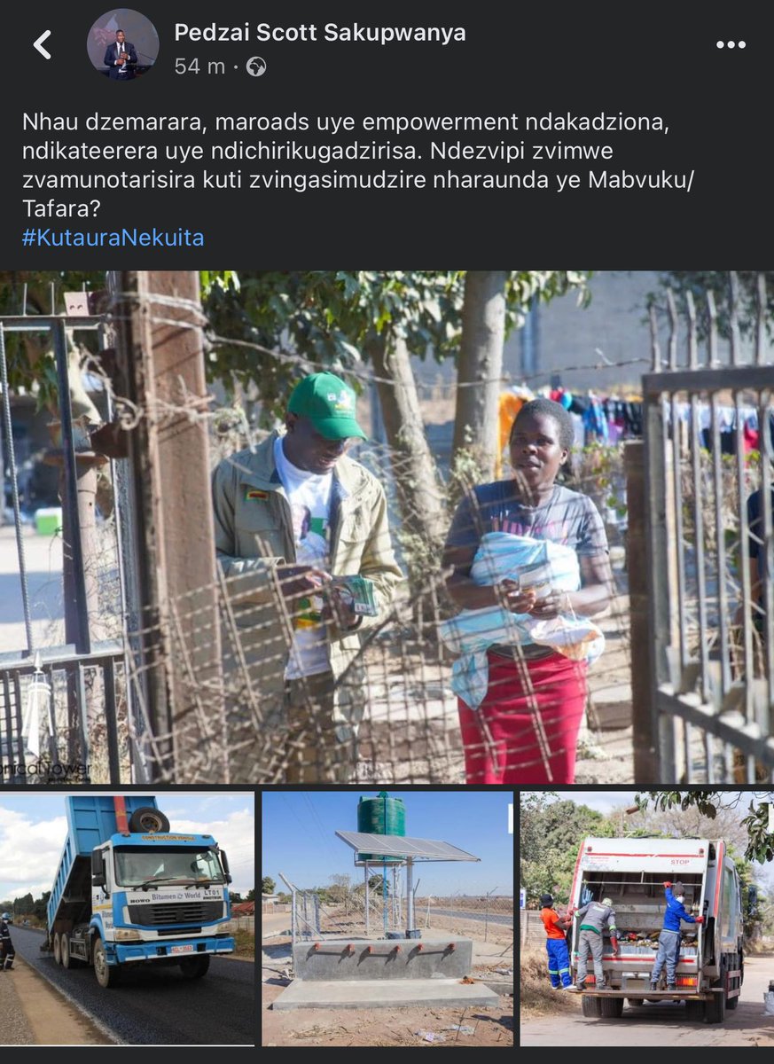 Dear Mabvuku <a href="/CCCMabvukuTafar/">Citizens Coalition For Change Mabvuku/Tafara</a> <a href="/scottkupa/">Mabvuku Tafara Constituancy</a> we are never going to find anyone like <a href="/MunhuBHO/">#ScottForMabvuku-Tafara</a> 
This guy has US at heart ♥️ 
Let’s all vote for <a href="/MunhuBHO/">#ScottForMabvuku-Tafara</a> 
Marara neSewage tetakuzvinzwira kunext door
This one is our angel in human form 

#Zimbabwe 
#Byelections
#ScottShumbaPazvese