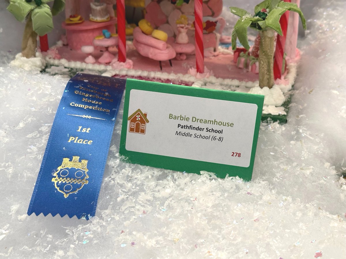 AlleghenyIU's tweet image. Congratulations to Ms. Karen&apos;s Home Ec students at Pathfinder School for their FIRST PLACE design in the Pittsburgh Gingerbread House Competition! Their &quot;Barbie Dreamhouse&quot; looks unbelievable! 🤩🎀😄
Vote Pathfinder for People&apos;s Choice Award here: forms.microsoft.com/Pages/Response…