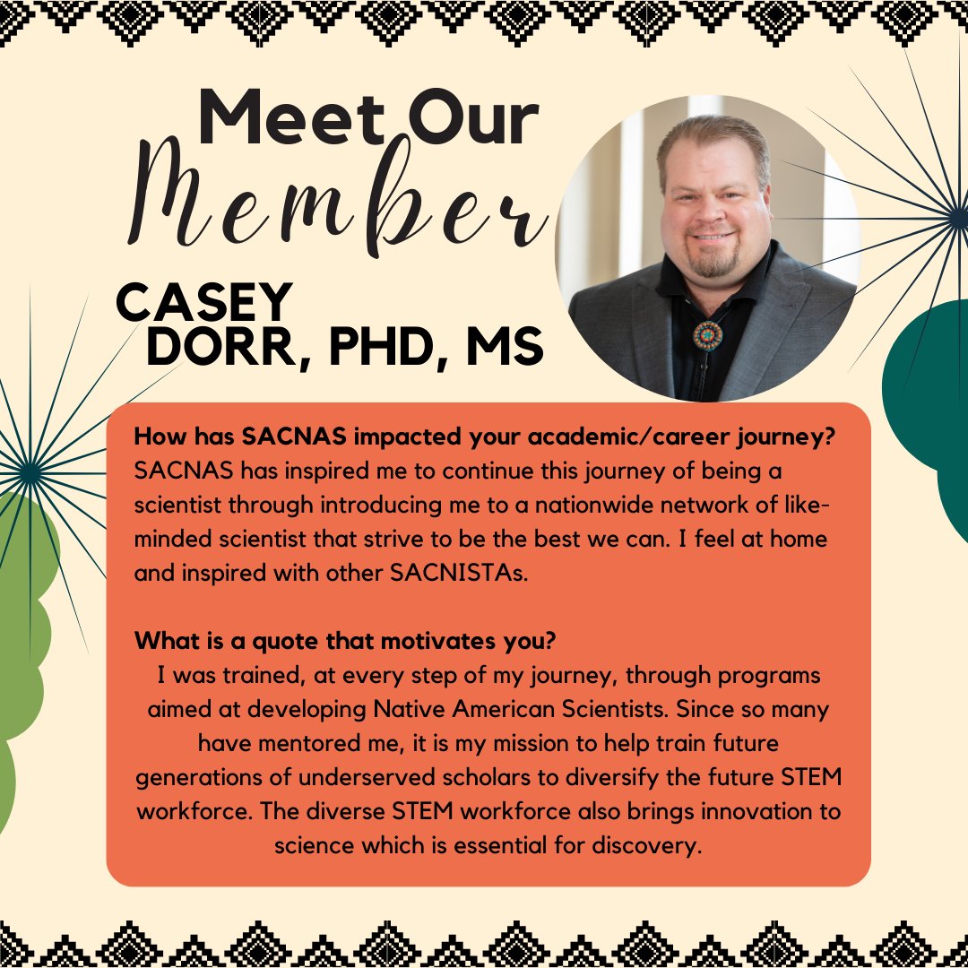 SACNAS's tweet photo. Please join us in welcoming our member, Dr. Casey Dorr!

Throughout #NativeAmericanHeritageMonth SACNAS will be highlighting our Native members! 

Want to be featured? Submit here! >>> https://t.co/3WnGTFfoxG

#SACNAS #NAHM #STEM #NativeinSTEM #IndigenousinSTEM #NativeInitiatives https://t.co/Iezau0UNnN