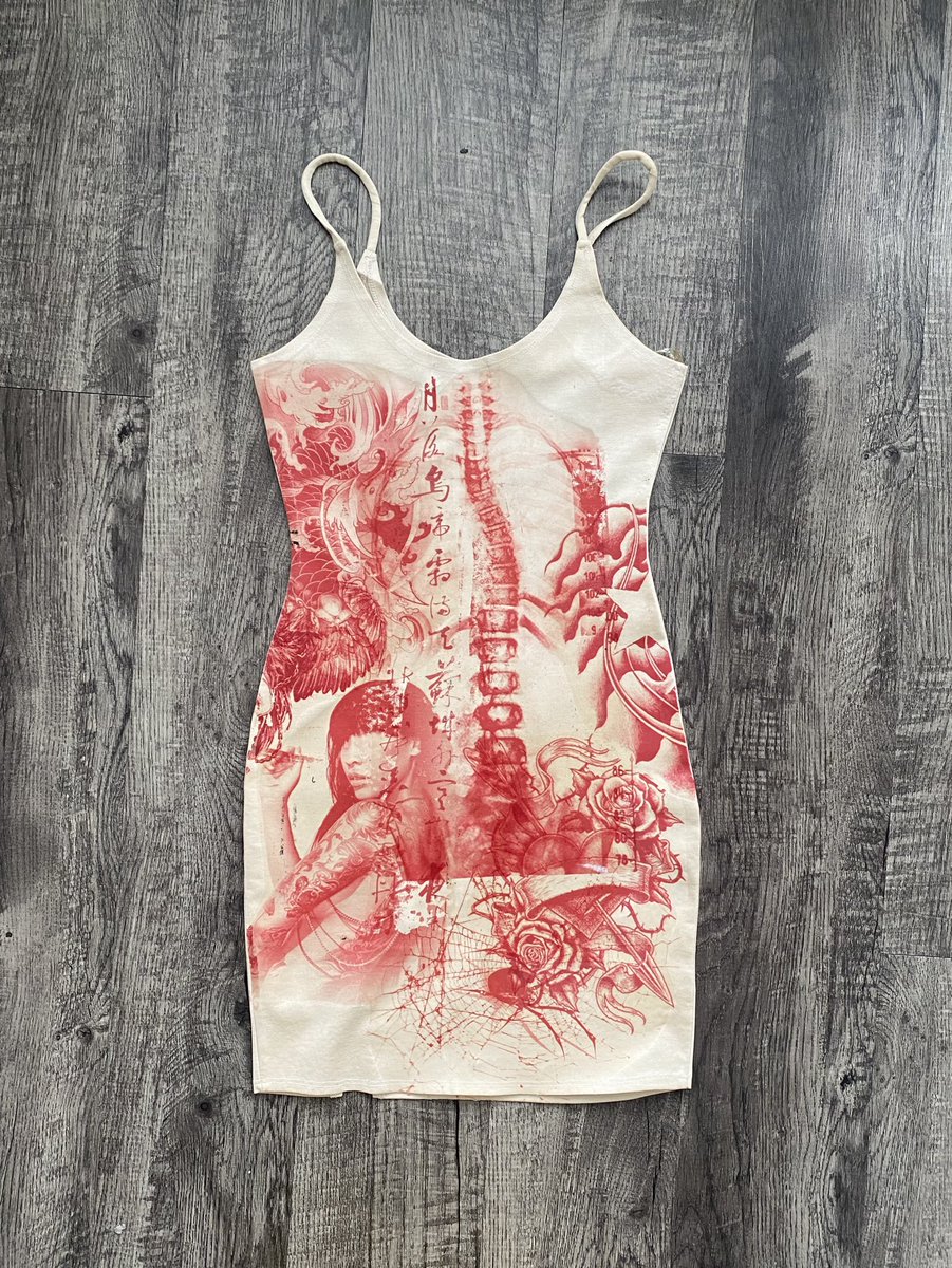 1jamesrose's tweet photo. Red tattoo dress I just made https://t.co/KpUFfeSqWb